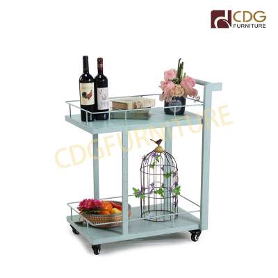 Low Moq 2-tier Coffee Serving Trolley Wine Hotel Liquor Bar Trolley Room Service Trolley Food Transport Cart For Restaurant