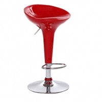 Modern Stainless Steel Orange Barstool Acrylic Seat Barstool HE-2124