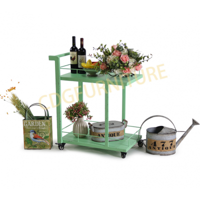 Catering Food Service Hotel Luggage Trolley Stainless Steel 2 Tier Hotel Room Service Trolley With Wheels Hotel Luggage Trolley