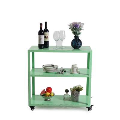 Rustic Coffee Shop Furniture Mobile Restaurant And Hotel Serving Cart Food Service Trolley With Wheels