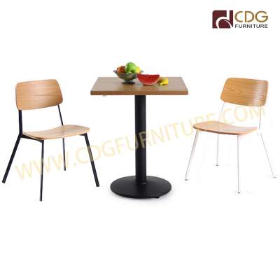 CDG stackable coffee shop furniture wholesale cafe tables and chairs metal dining room furniture chair