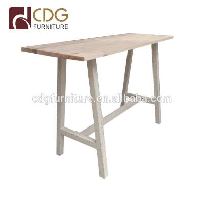 Vintage Finish Steel With Solid Wood Nightclub Use Table Furniture Bar Table Products