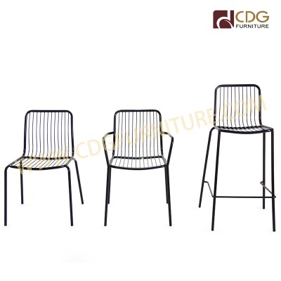 Simple Design Metal High Bar Chair Bar Stool Stackable Barchair