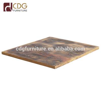 fire burnt finish Square solid wood table tops in dining tables