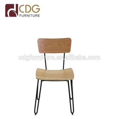 Coffee Shop Chair,Dining Chair With Metal Hairpin Legs And Plywood Seating For Restaurant Dining Use