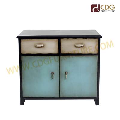 Industrial Steel Decorate Vintage Finish Cabinet