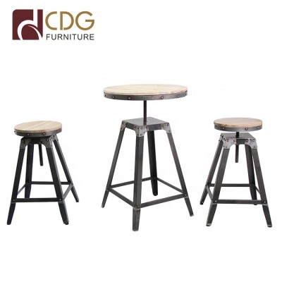 Guangzhou Furniture Antique Reproduction Furniture Wholesale Furniture Industrial Square Heavy Duty Bar Stool